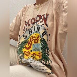 Urban Outfitters Project Social Moonshine Light Pink Oversized T-Shirt